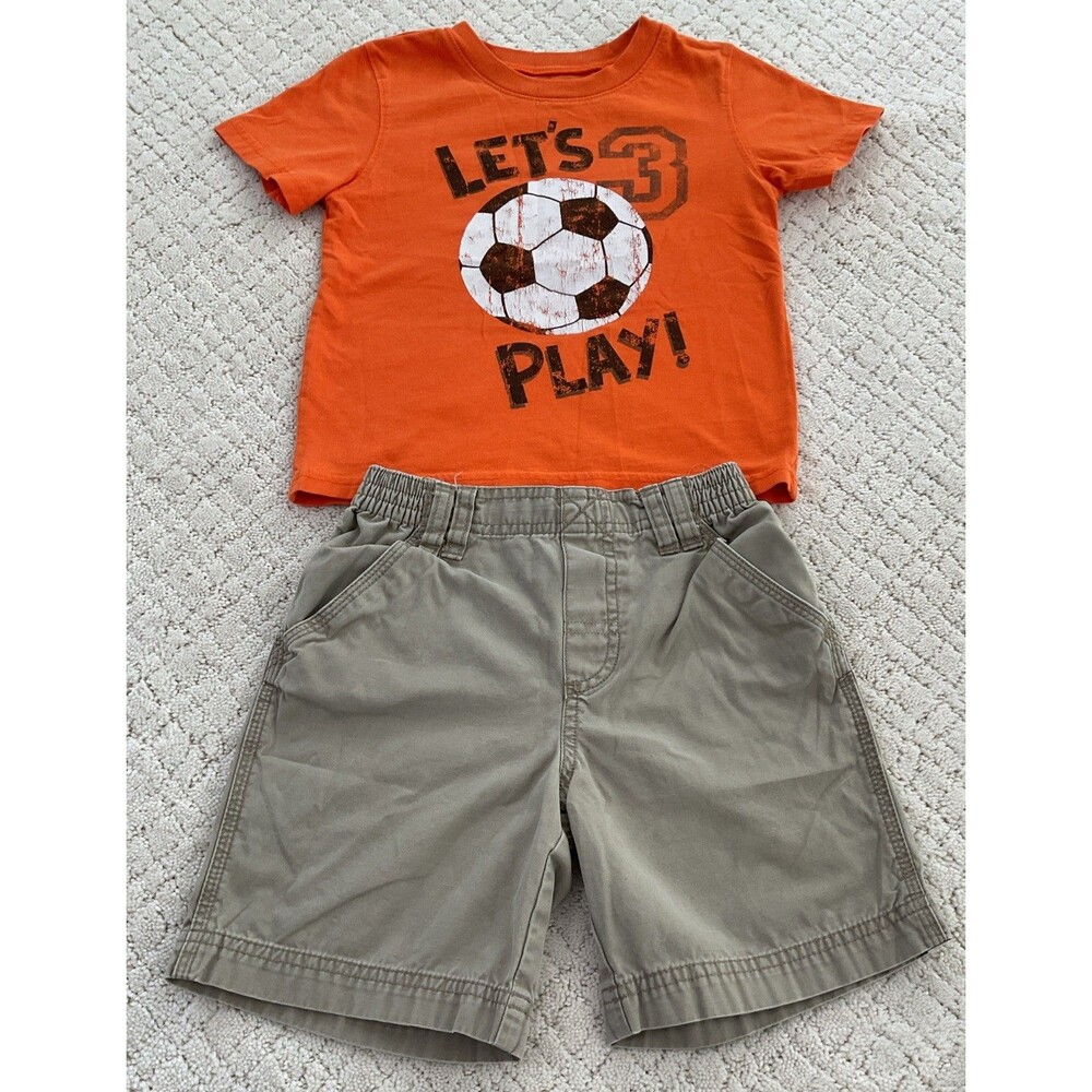 Circo Boys Shirt Shorts Matching Set,tan Shorts 4T,orange Shirt 5T(runs Small) - Picture 2 of 16